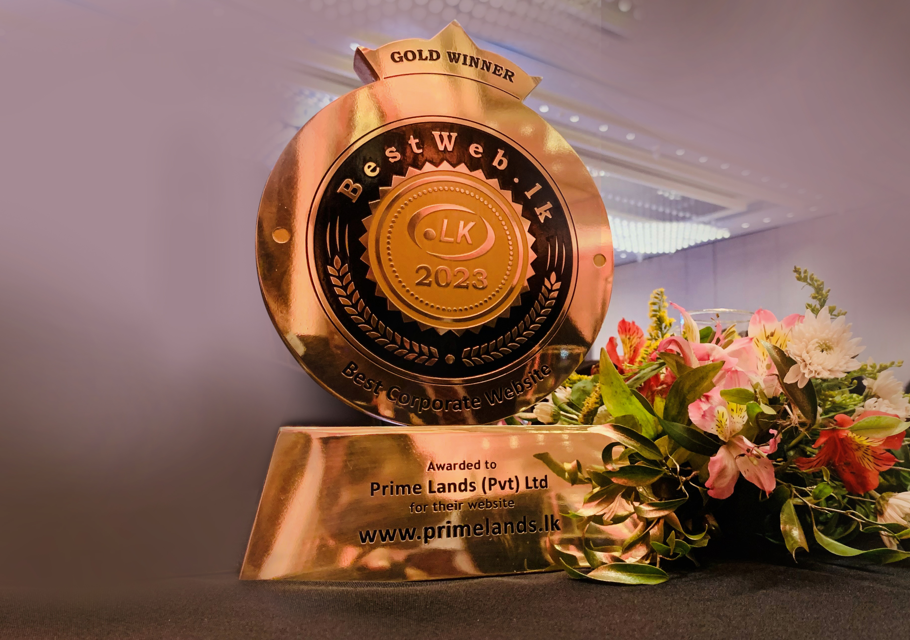 Prime Lands clinches coveted Gold Award for elevated online presence at 13th BestWeb.lk 2023 Competition for 02nd Time